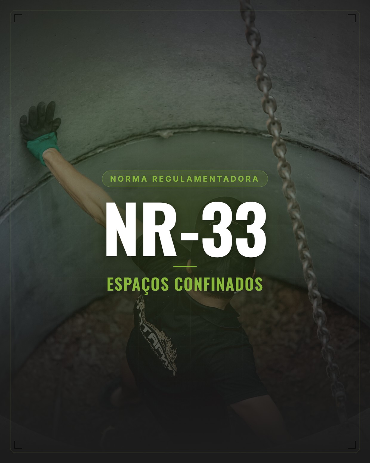 Trabalhador em entrada de espaço confinado com sistema de resgate